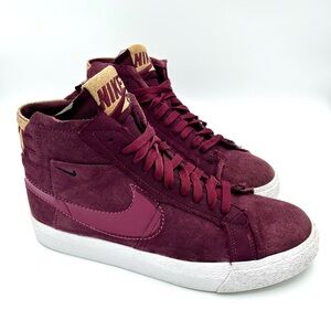 Nike SB Blazer Mid Premium DV7898-600 Maroon Patchwork Suede Men's 8.5 Sneakers